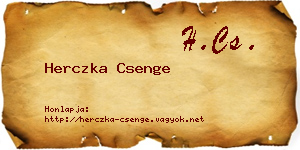 Herczka Csenge névjegykártya